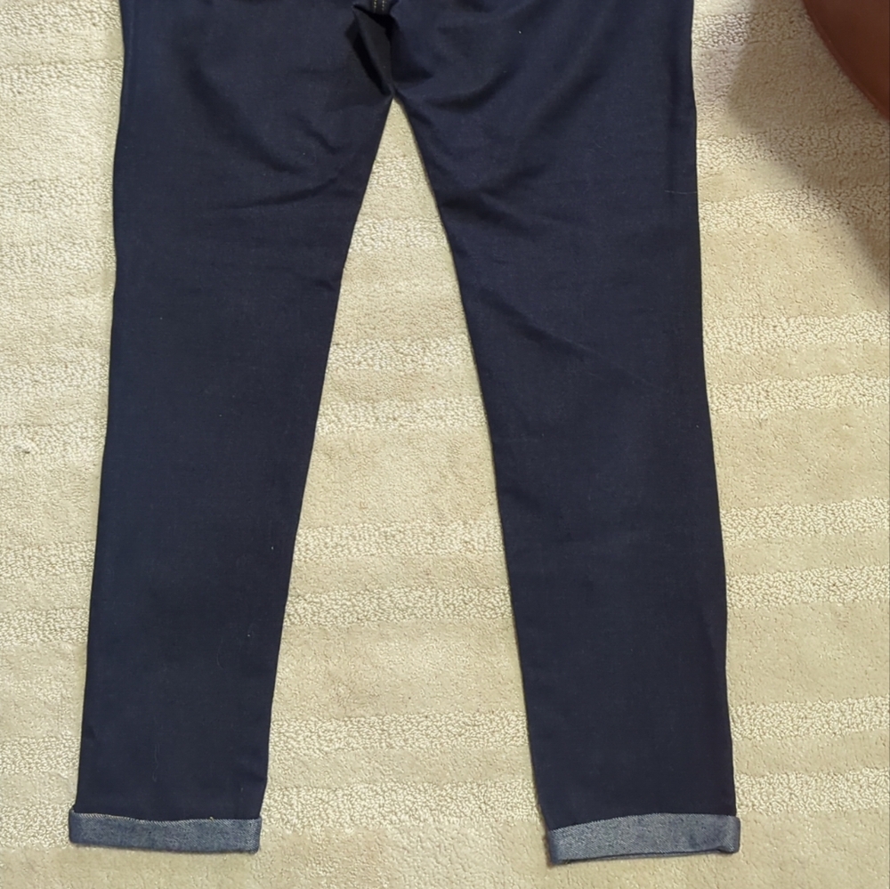 XXSOLDXX Dark Blue Ankle Cropped Jeans with Cuffed Hem and Slim Fit NWT - Picture 11 of 15